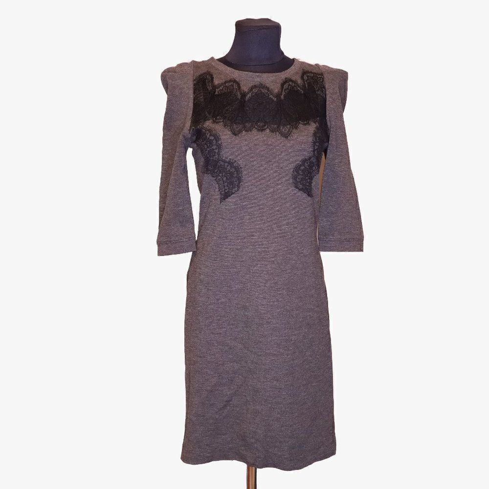 Sandro Paris Structured Lace Dress Sz S
